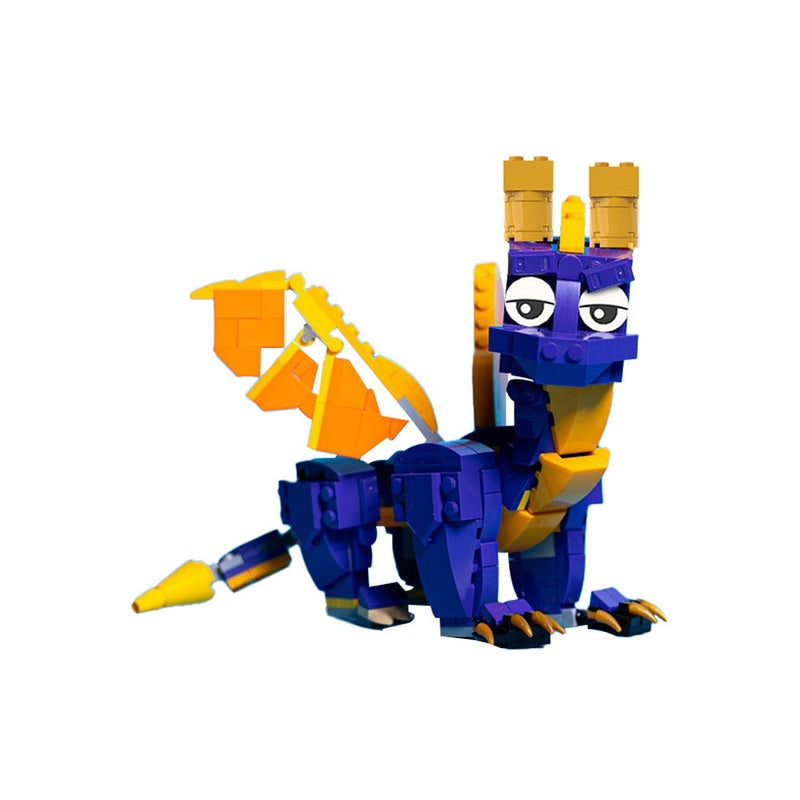 Purple Mythical Dragon MOC Building Kit | Fantasy Creature Figure - 1
