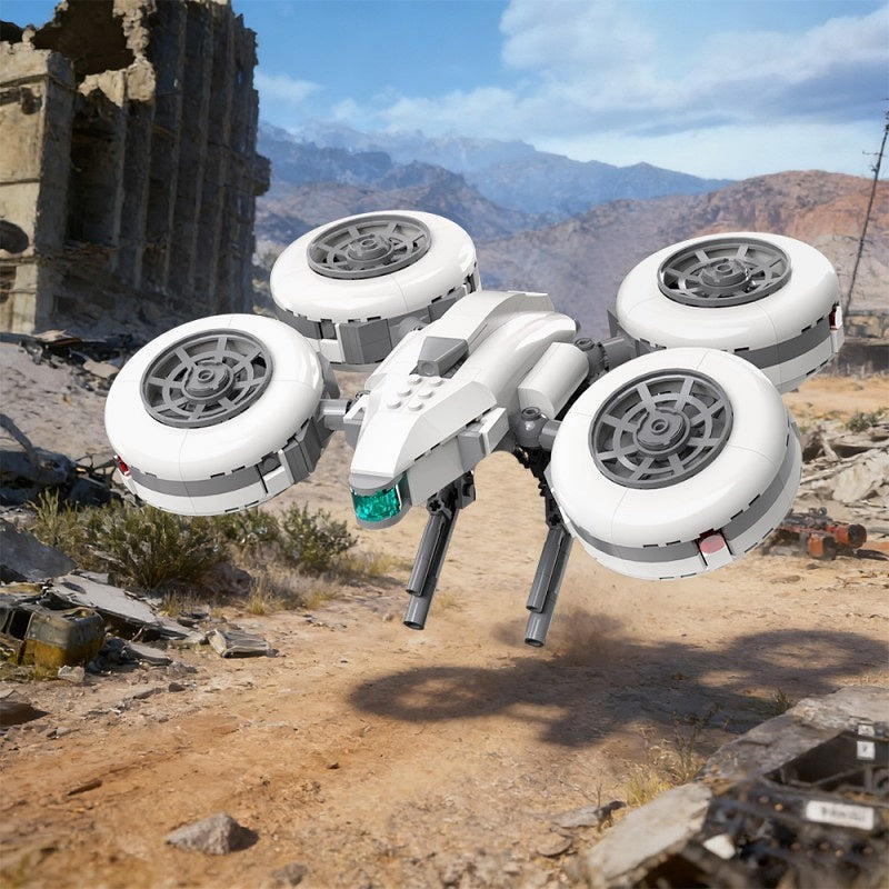 Quad-Rotor Combat Drone MOC Building Kit | Futuristic Aerial Machine - 1
