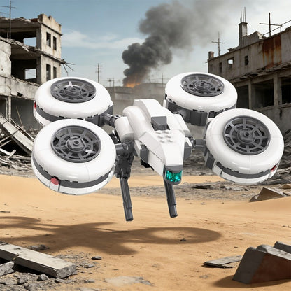 Quad-Rotor Combat Drone MOC Building Kit | Futuristic Aerial Machine - 2