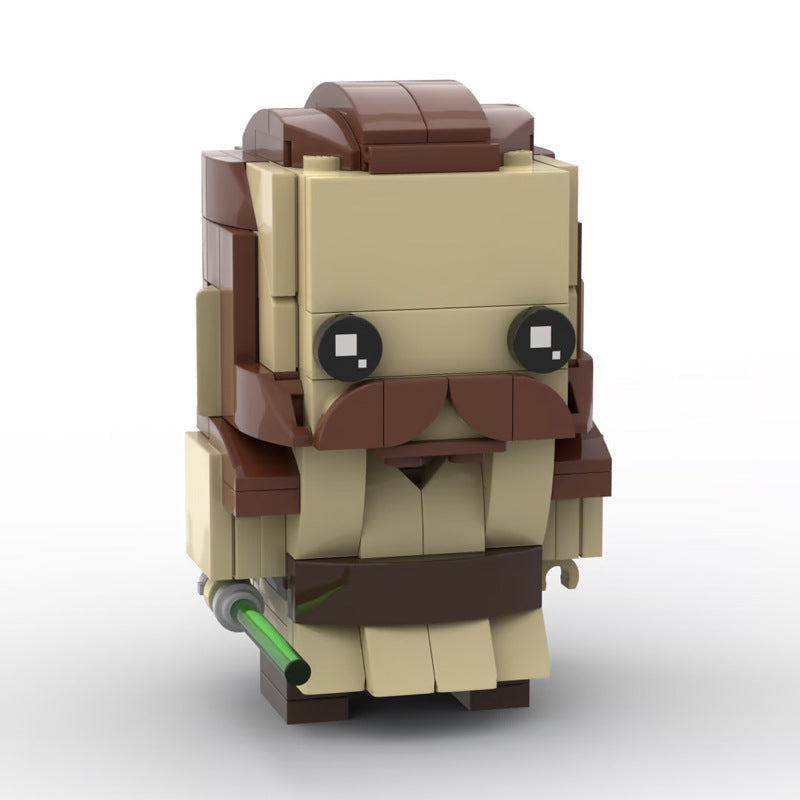 qui gon jinn brickheadz building set | star wars | moc-74574 - 3