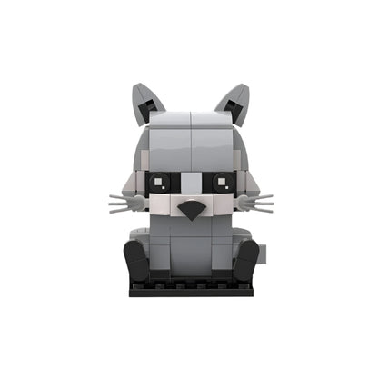 raccoon moc brickheadz building set | moc-85640 - 1