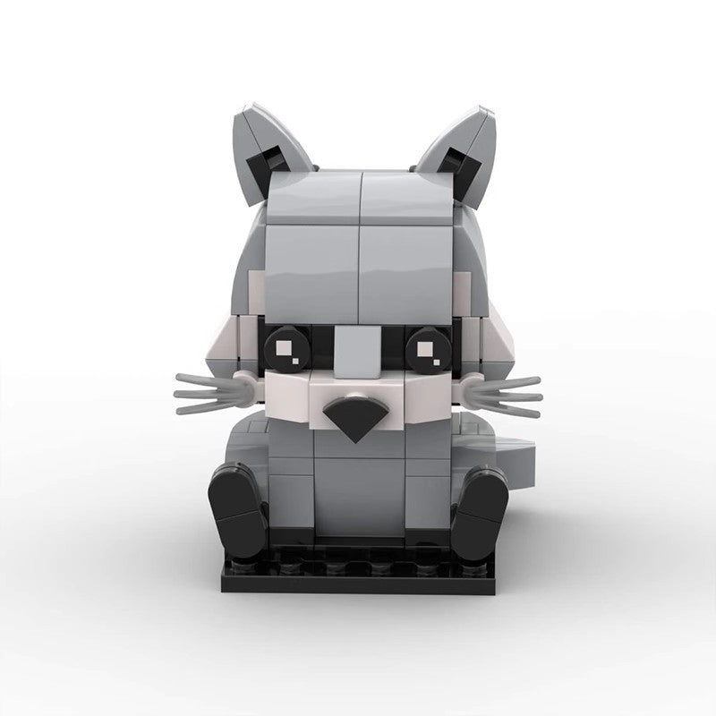 raccoon moc brickheadz building set | moc-85640 - 2