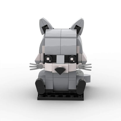 raccoon moc brickheadz building set | moc-85640 - 2
