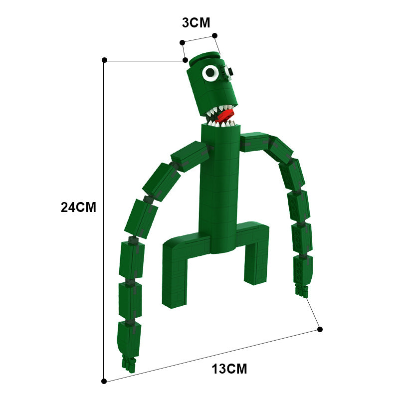 rainbow friends green building set | lego-compatible - 3