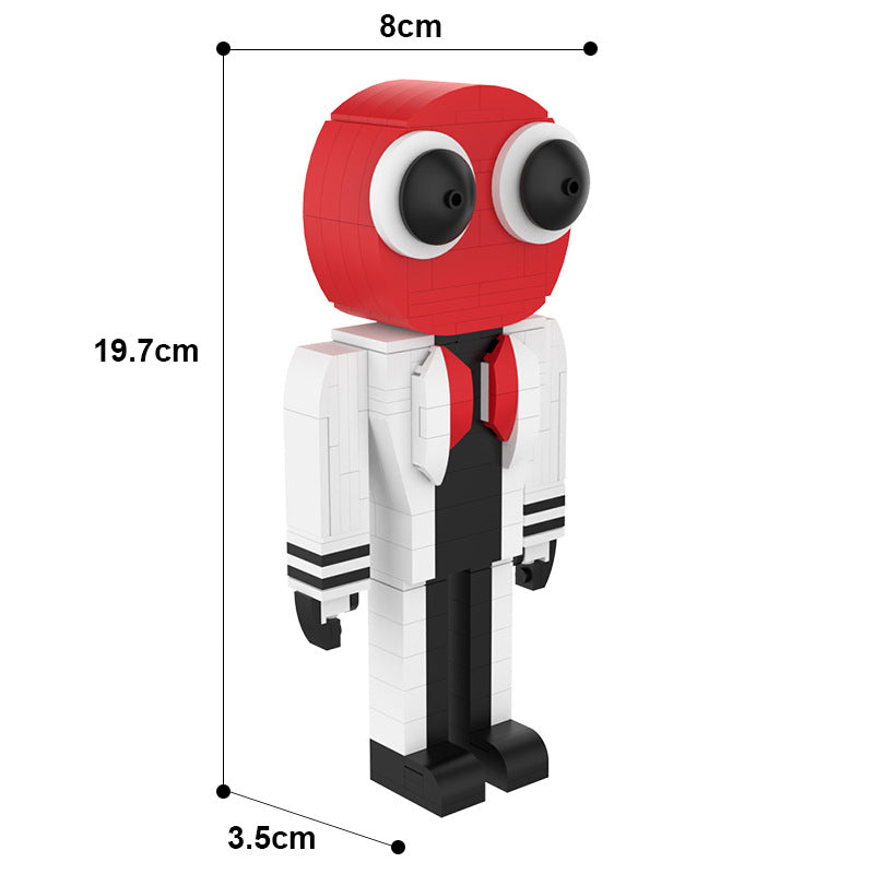 rainbow friends red building set | lego-compatible - 4