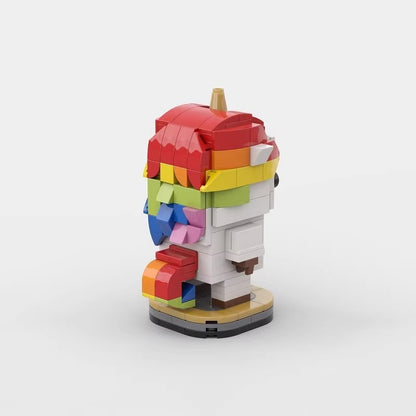 Rainbow Unicorn Fantasy Pony BrickHeadz Building Kit | LEGO-Compatible MOC - 2