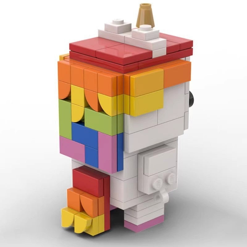 Rainbow Unicorn Fantasy Pony Cube Character MOC Building Kit - 4