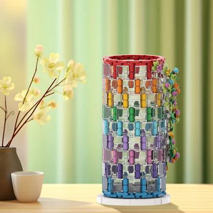 rainbow vase building set | lego compatible - 1