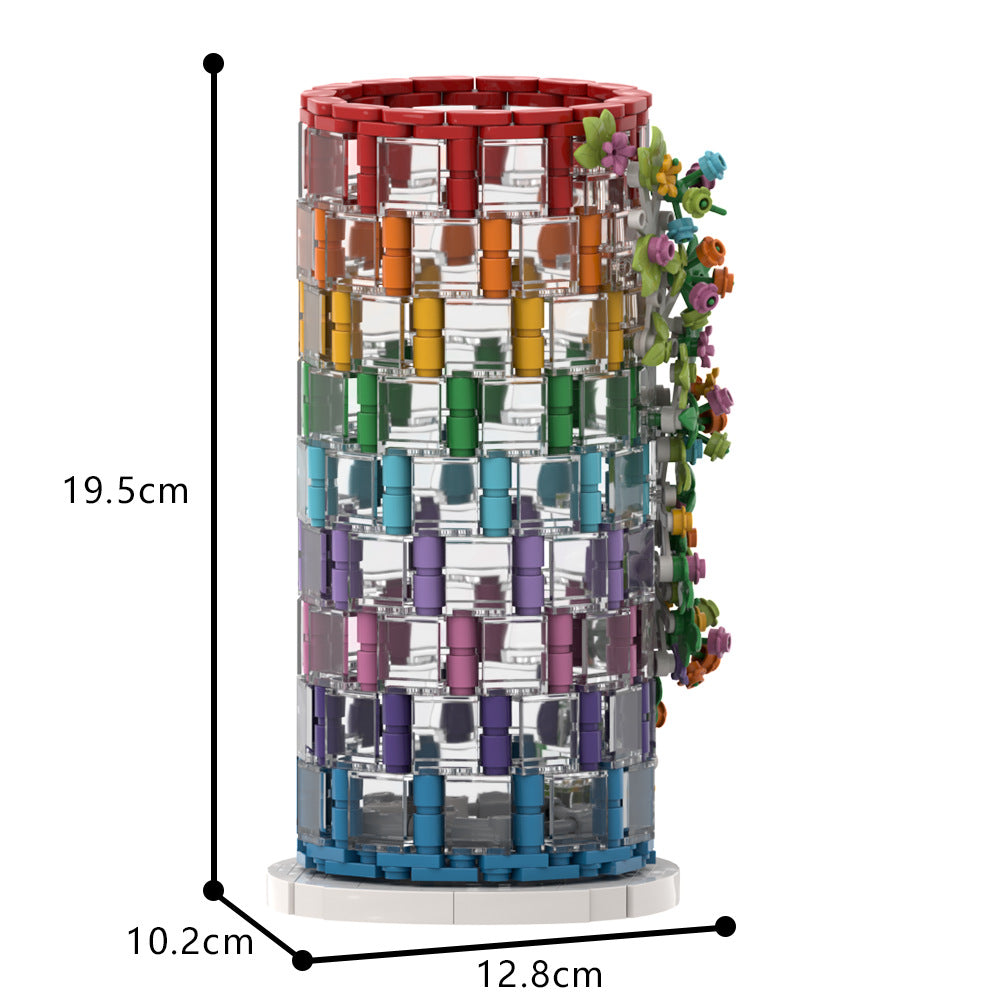 rainbow vase building set | lego compatible - 4