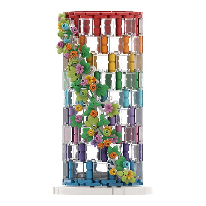 Rainbow Vase MOC Building Kit | Colorful Decorative Display Model - 3