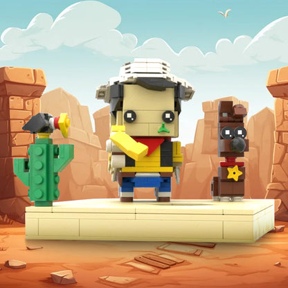 rantanplan and jolly jumper brickheadz building kit | luky luck | moc-234825 - 1