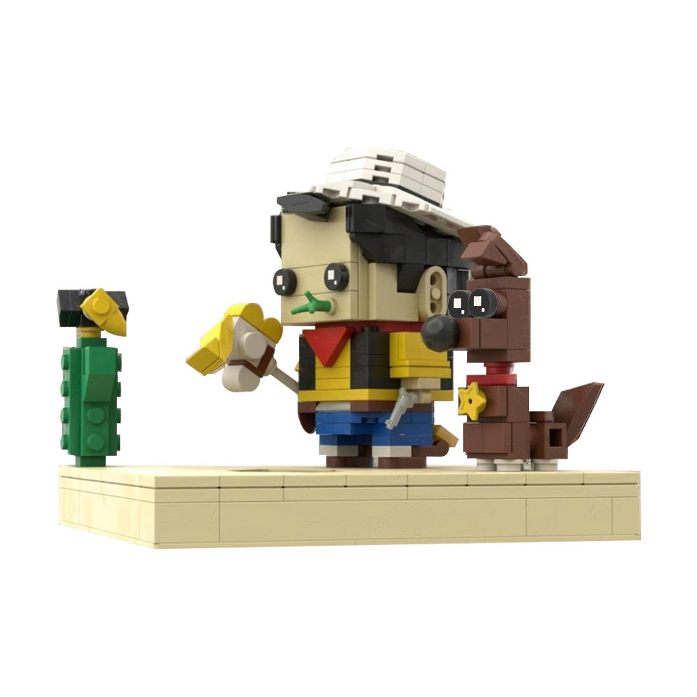 rantanplan and jolly jumper brickheadz building kit | luky luck | moc-234825 - 3