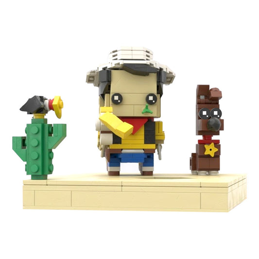 rantanplan and jolly jumper brickheadz building kit | luky luck | moc-234825 - 5