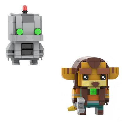 ratchet and clank brickhead building kit | lego compatible moc - 1