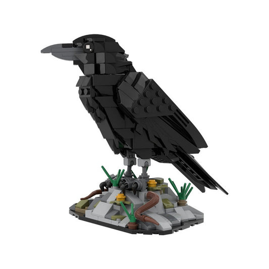 Raven MOC Building Kit | Dark Wildlife Bird Display Model Kit - 1