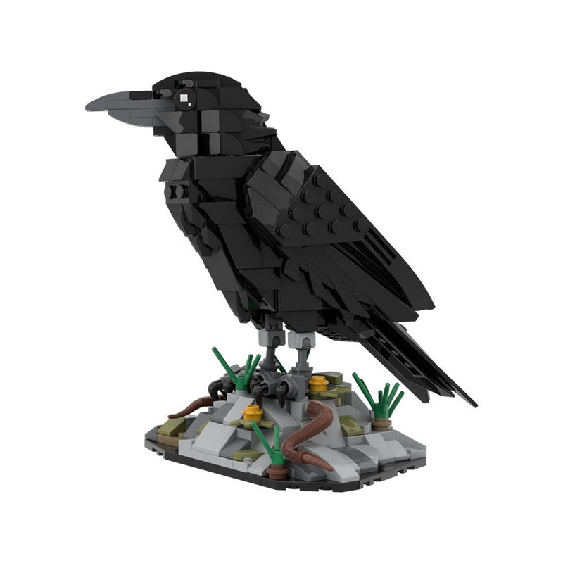 Raven MOC Building Kit | Dark Wildlife Bird Display Model Kit - 2