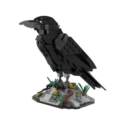 Raven MOC Building Kit | Dark Wildlife Bird Display Model Kit - 2