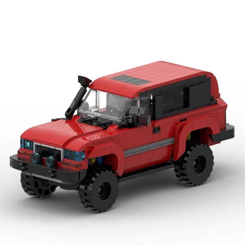 Red 1990s J80 Full-Size 4x4 Off-Road SUV MOC Building Kit - 1