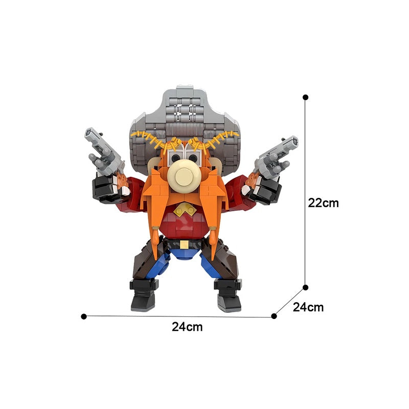 Red-Bearded Western Gunslinger MOC Building Kit | Character Figure - 3