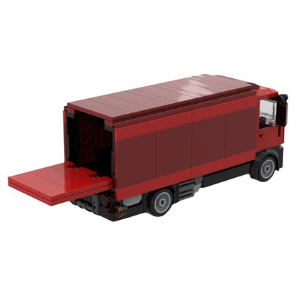 Red Cab-Over Box Delivery Truck MOC Building Kit - 2