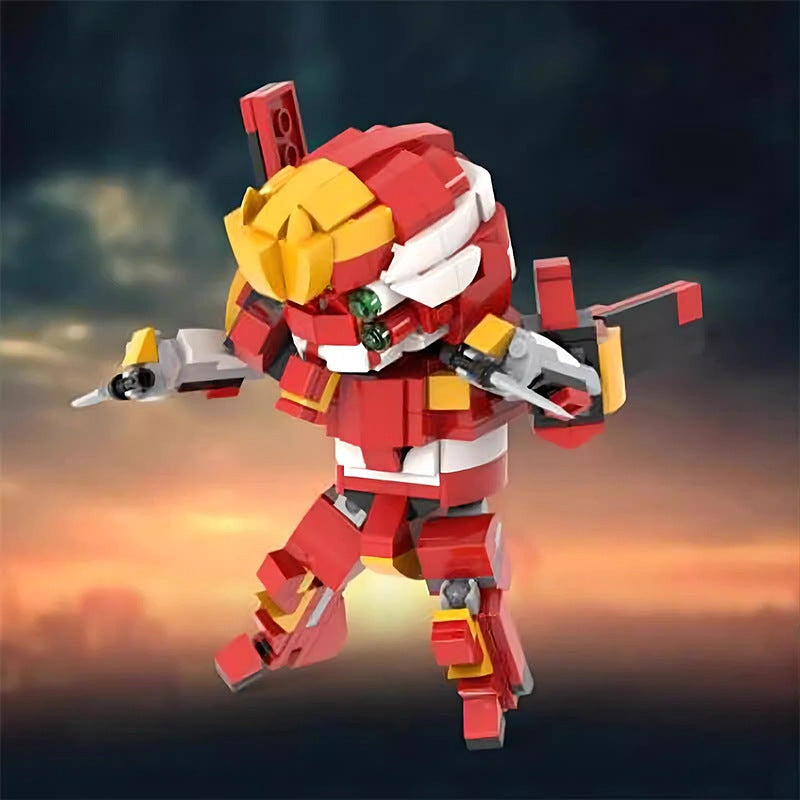 Red Cybernetic Mecha MOC Building Kit | Futuristic Robot Figure Model - 3
