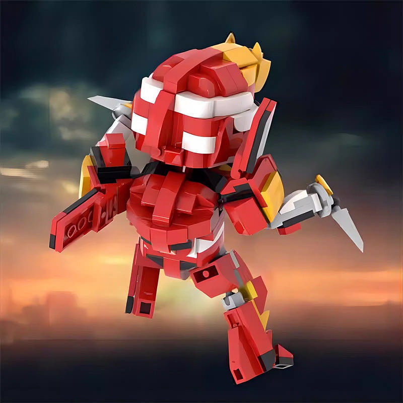 Red Cybernetic Mecha MOC Building Kit | Futuristic Robot Figure Model - 4