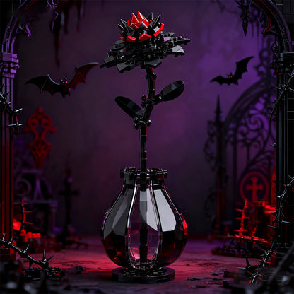 red dahlia building kit | lego compatible moc - 3