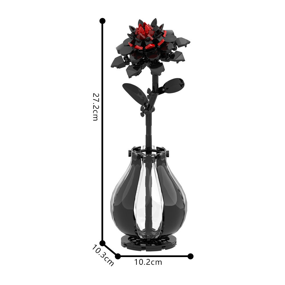 red dahlia building kit | lego compatible moc - 4