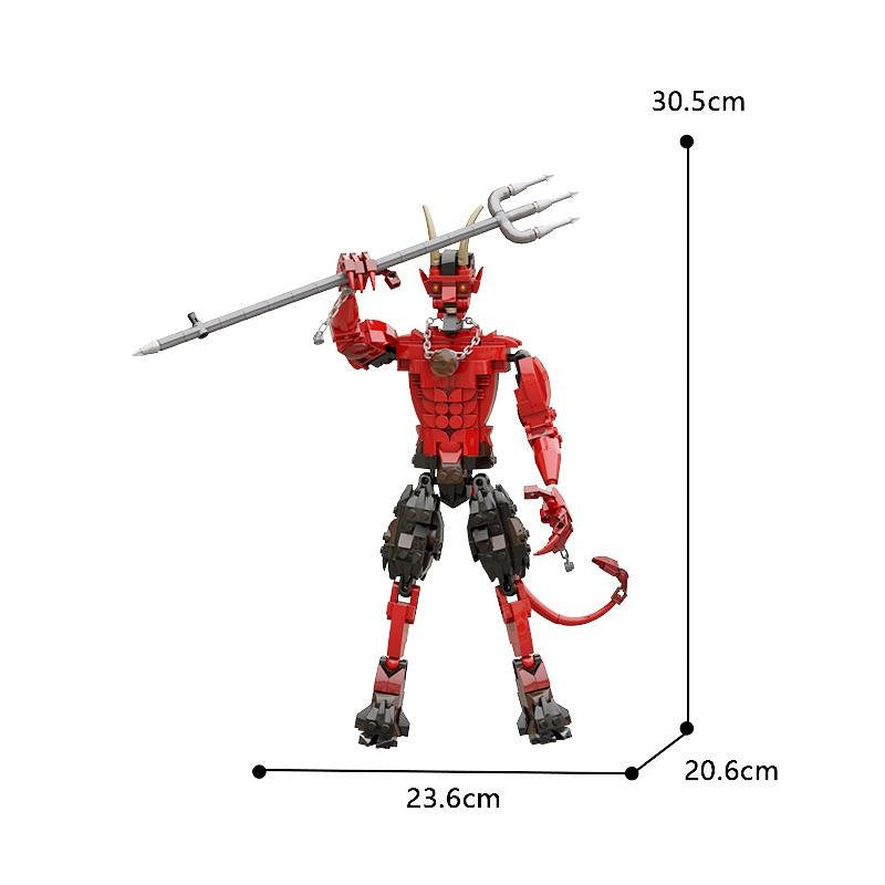 Red Devil Monster MOC Building Kit | Fantasy Character Figure Model - 3