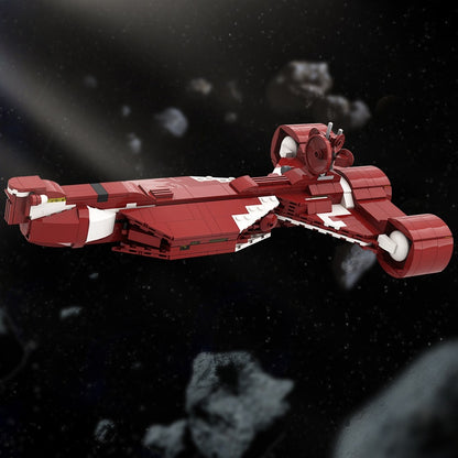 Red Diplomatic Space Cruiser MOC Building Kit | Sci-Fi Display Ship - 2