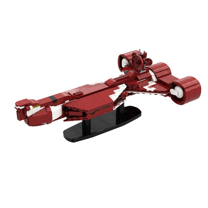 Red Diplomatic Space Cruiser MOC Building Kit | Sci-Fi Display Ship - 3