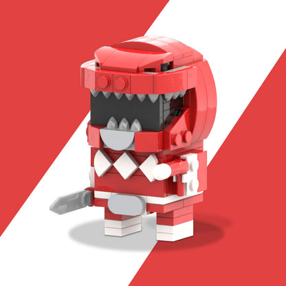 red mighty morphin power ranger brickheadz | moc-195135 - 1