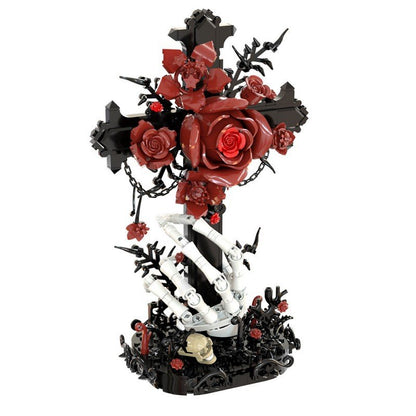 Red Oath Rose Cross Building Kit | LEGO-Compatible MOC - 2