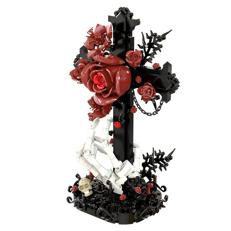 Red Oath Rose Cross Building Kit | LEGO-Compatible MOC - 3