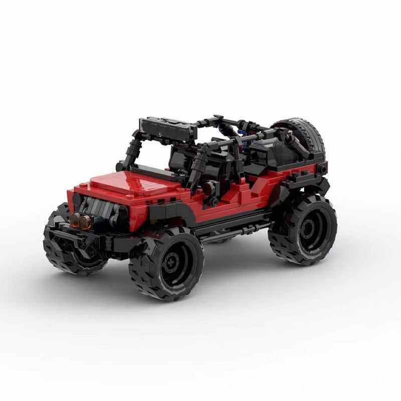 Red Off-Road 4x4 Crawler MOC Building Kit | Adventure Vehicle Model - 1