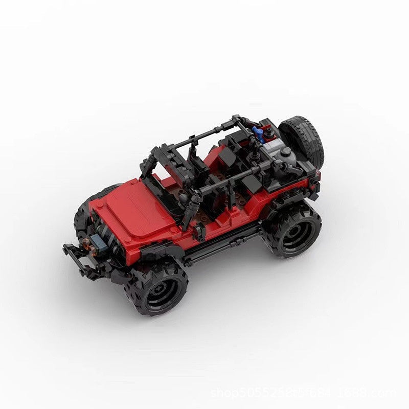 Red Off-Road 4x4 Crawler MOC Building Kit | Adventure Vehicle Model - 2