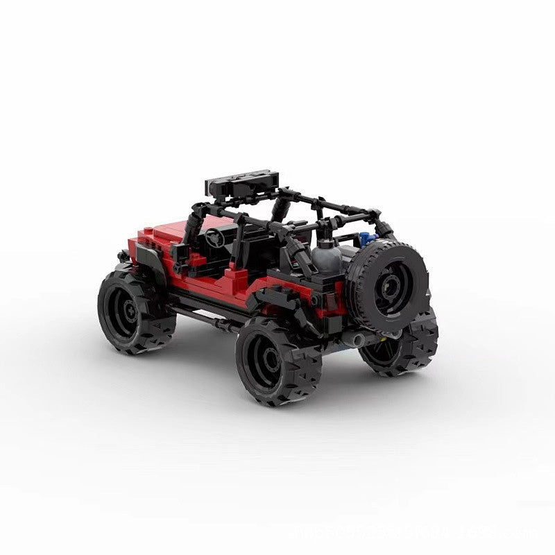 Red Off-Road 4x4 Crawler MOC Building Kit | Adventure Vehicle Model - 4