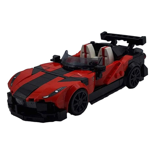Red Open-Top Widebody 812 Supercar MOC Building Kit - 1