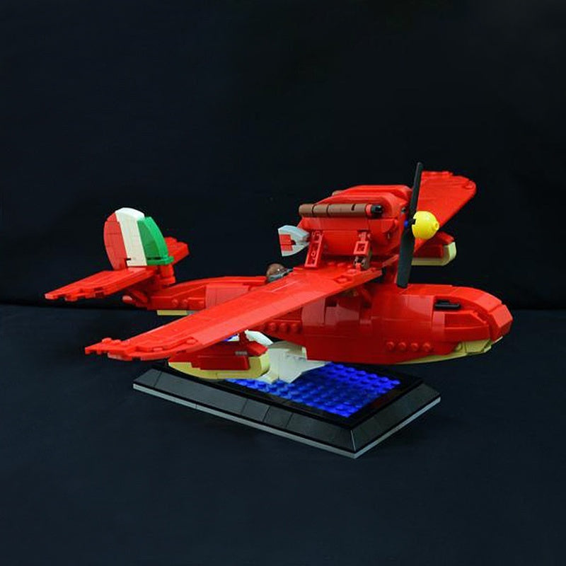 Red Seaplane MOC Building Kit | Civilian Aircraft Display Model - 2