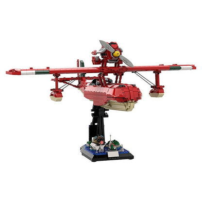 Red Seaplane MOC Building Kit | Civilian Aircraft Display Model - 7