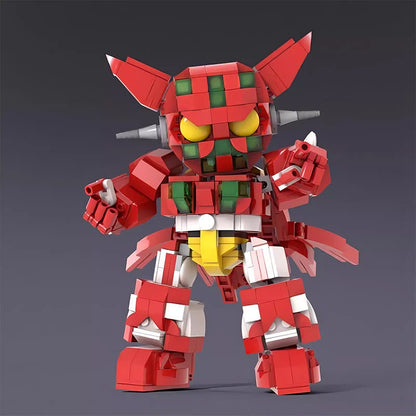 Red Transformation Robot Robo 1 MOC Building Kit | Mecha Figure Model - 6