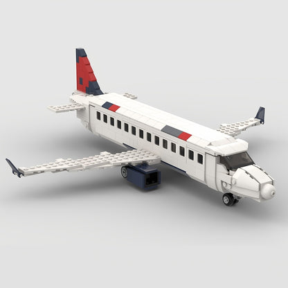Regional Twin-Jet Passenger Aircraft Red & Blue Livery MOC Building Kit - 1