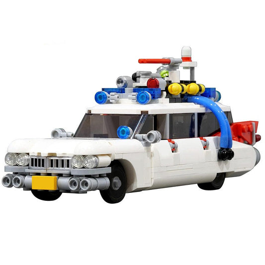 Retro 1950s Haunted Emergency Classic Car Building Kit | LEGO-Compatible MOC - 1