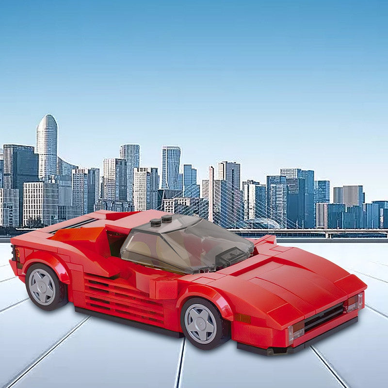 Retro 1980s Italian Sports Car Building Kit | 8-Wide LEGO-Compatible MOC - 1