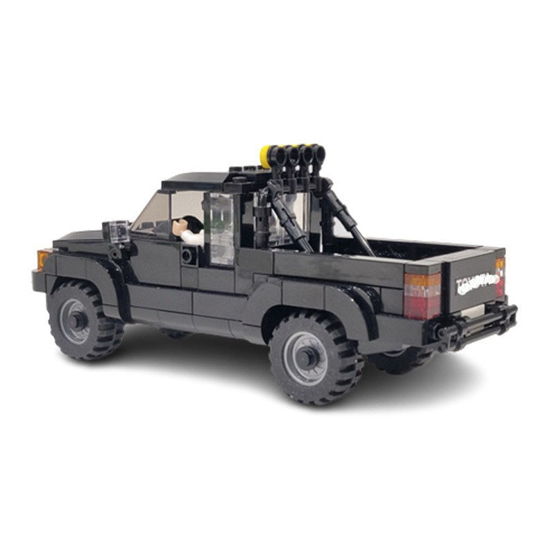Retro 1980s Time Travel Movie Pickup Truck 4x4 Building Kit | LEGO-Compatible MOC - 2