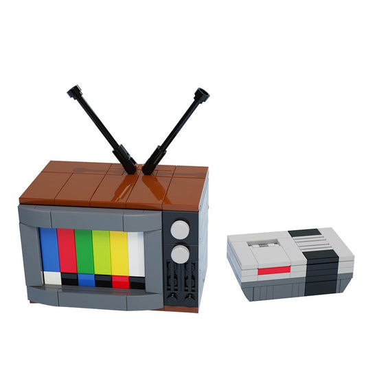 Retro 8-Bit Game Console & CRT TV Building Kit | LEGO-Compatible MOC - 1
