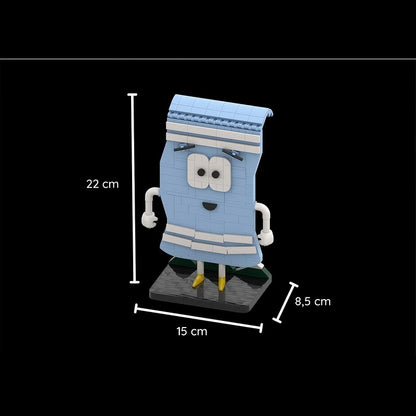Retro Adult Animation Blue Towel Brickheadz Building Kit | LEGO-Compatible MOC - 4
