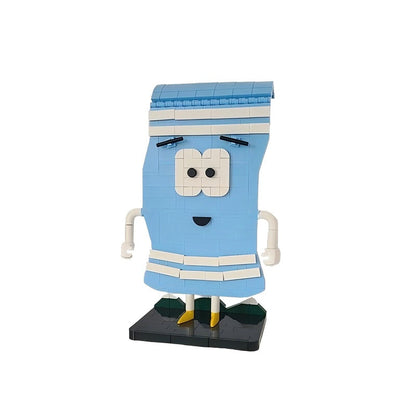 Retro Adult Animation Blue Towel Brickheadz Building Kit | LEGO-Compatible MOC - 5