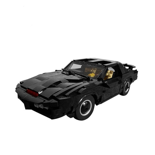 Retro AI Futuristic Black Pursuit Sports Car Building Kit | LEGO-Compatible MOC - 1
