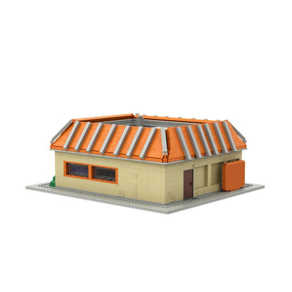 Retro Animated Sitcom Burger Restaurant Building Kit | LEGO-Compatible MOC - 3